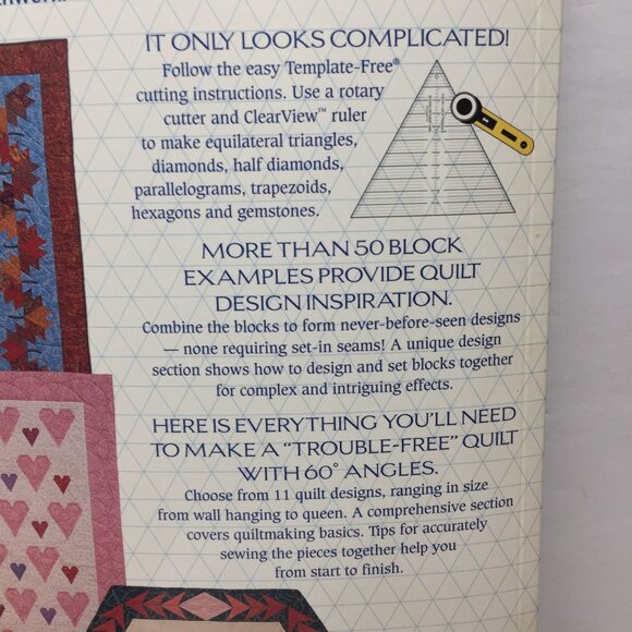 Vintage 1995 Patchwork Place Trouble Free Triangles Gayle Bong 11 Quilt Patterns - Picture 13 of 15